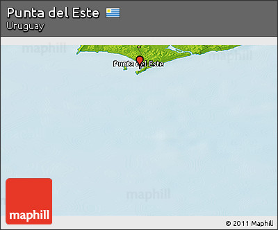 Physical Panoramic Map of Punta Del Este