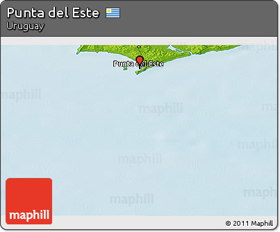 Physical Panoramic Map of Punta Del Este