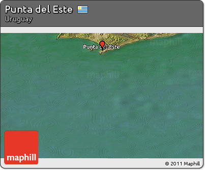Satellite Panoramic Map of Punta Del Este