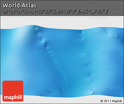 Physical 3D Map of the Area around 35° 6' 5" S, 56° 10' 29" E