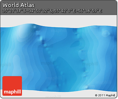 Political 3D Map of the Area around 35° 6' 5" S, 56° 10' 29" E