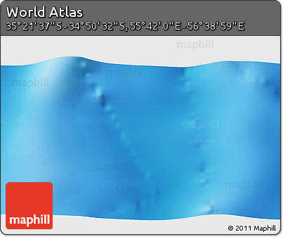 Shaded Relief 3D Map of the Area around 35° 6' 5" S, 56° 10' 29" E