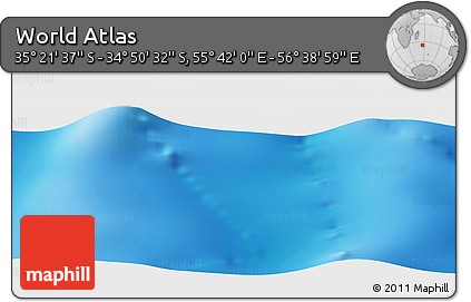 Shaded Relief Panoramic Map of the Area around 35° 6' 5" S, 56° 10' 29" E
