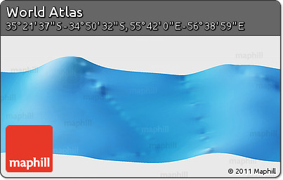 Shaded Relief Panoramic Map of the Area around 35° 6' 5" S, 56° 10' 29" E