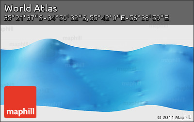 Shaded Relief Panoramic Map of the Area around 35° 6' 5" S, 56° 10' 29" E