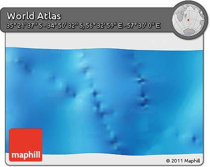 Physical 3D Map of the Area around 35° 6' 5" S, 57° 1' 29" E