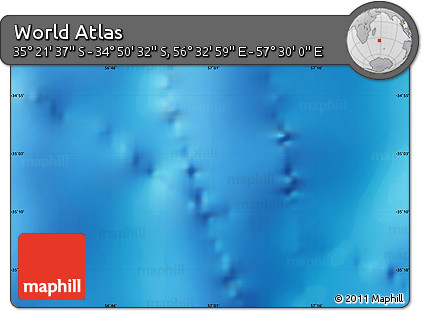 Physical Map of the Area around 35° 6' 5" S, 57° 1' 29" E