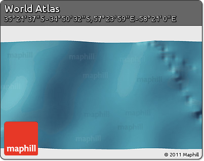 Satellite 3D Map of the Area around 35° 6' 5" S, 57° 52' 30" E