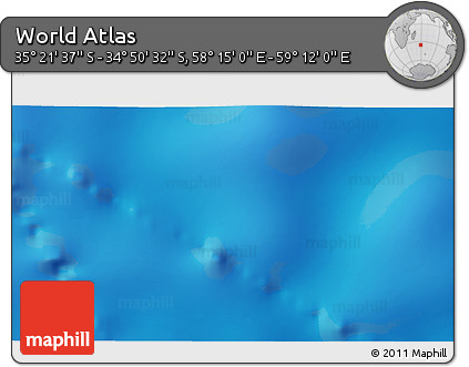 Physical 3D Map of the Area around 35° 6' 5" S, 58° 43' 30" E