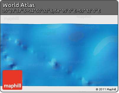 Physical 3D Map of the Area around 35° 6' 5" S, 58° 43' 30" E
