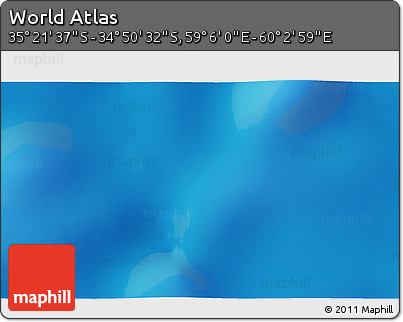 Physical 3D Map of the Area around 35° 6' 5" S, 59° 34' 30" E
