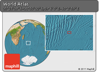 Satellite Location Map of the Area around 35° 6' 5" S, 59° 34' 30" E