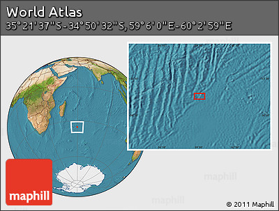 Satellite Location Map of the Area around 35° 6' 5" S, 59° 34' 30" E