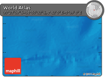 Physical Map of the Area around 35° 6' 5" S, 5° 10' 30" E