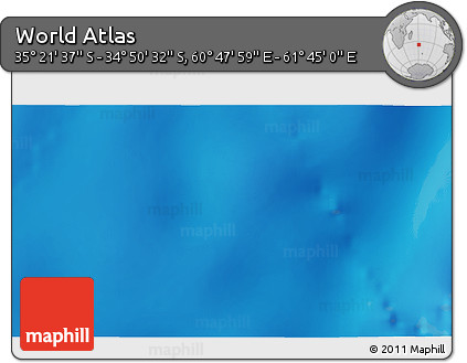 Physical 3D Map of the Area around 35° 6' 5" S, 61° 16' 29" E