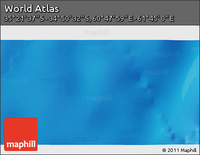 Physical 3D Map of the Area around 35° 6' 5" S, 61° 16' 29" E