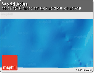 Physical 3D Map of the Area around 35° 6' 5" S, 61° 16' 29" E