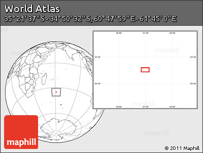 Blank Location Map of the Area around 35° 6' 5" S, 61° 16' 29" E