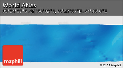 Physical Panoramic Map of the Area around 35° 6' 5" S, 61° 16' 29" E