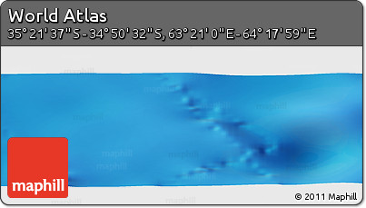 Physical Panoramic Map of the Area around 35° 6' 5" S, 63° 49' 30" E