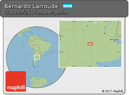 Savanna Style Location Map of Bernardo Larroudé