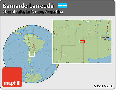 Savanna Style Location Map of Bernardo Larroudé