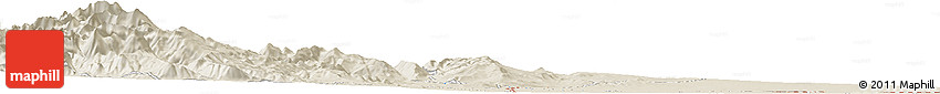 Shaded Relief Horizon Map of the Area around 35° 6' 5" S, 69° 37' 30" W