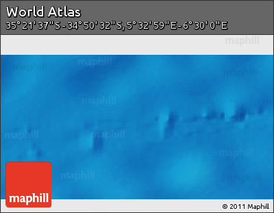 Shaded Relief 3D Map of the Area around 35° 6' 5" S, 6° 1' 30" E