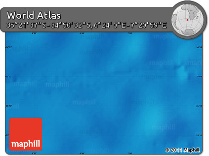 Physical Map of the Area around 35° 6' 5" S, 6° 52' 30" E