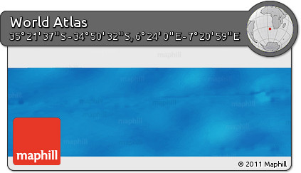Physical Panoramic Map of the Area around 35° 6' 5" S, 6° 52' 30" E