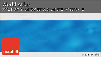 Physical Panoramic Map of the Area around 35° 6' 5" S, 6° 52' 30" E