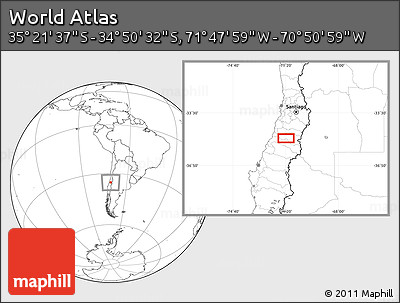 Blank Location Map of the Area around 35° 6' 5" S, 71° 19' 29" W