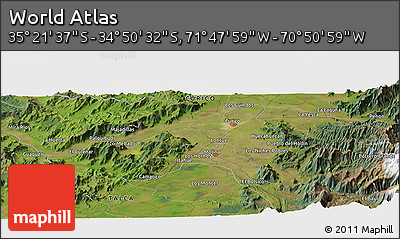 Satellite Panoramic Map of the Area around 35° 6' 5" S, 71° 19' 29" W