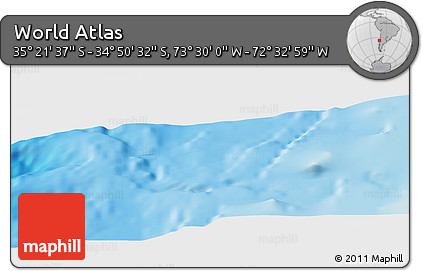 Physical Panoramic Map of the Area around 35° 6' 5" S, 73° 1' 30" W