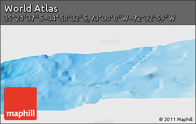 Physical Panoramic Map of the Area around 35° 6' 5" S, 73° 1' 30" W