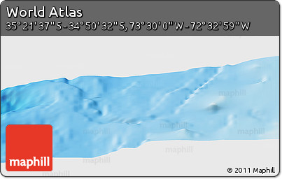 Physical Panoramic Map of the Area around 35° 6' 5" S, 73° 1' 30" W