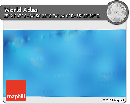 Physical 3D Map of the Area around 35° 6' 5" S, 74° 52' 30" E