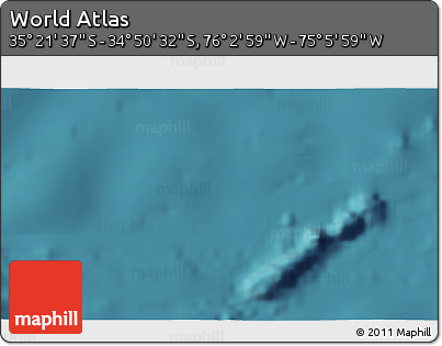 Satellite 3D Map of the Area around 35° 6' 5" S, 75° 34' 29" W