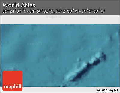 Satellite 3D Map of the Area around 35° 6' 5" S, 75° 34' 29" W