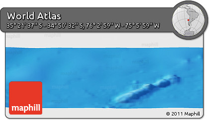 Physical Panoramic Map of the Area around 35° 6' 5" S, 75° 34' 29" W