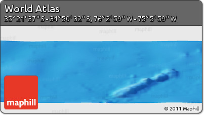Physical Panoramic Map of the Area around 35° 6' 5" S, 75° 34' 29" W