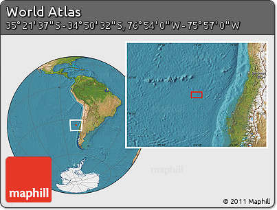 Satellite Location Map of the Area around 35° 6' 5" S, 76° 25' 30" W