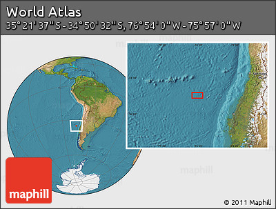 Satellite Location Map of the Area around 35° 6' 5" S, 76° 25' 30" W