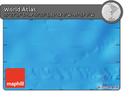 Physical Map of the Area around 35° 6' 5" S, 76° 25' 30" W