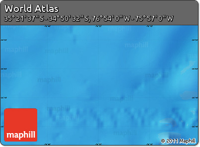 Physical Map of the Area around 35° 6' 5" S, 76° 25' 30" W