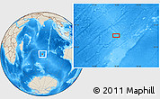 Shaded Relief Location Map of the area around 35° 6' 5" S, 78° 16' 30" E