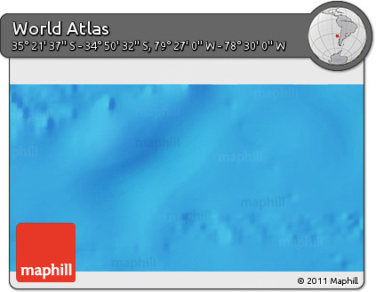 Physical 3D Map of the Area around 35° 6' 5" S, 78° 58' 29" W