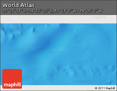 Physical 3D Map of the Area around 35° 6' 5" S, 78° 58' 29" W