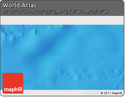 Physical 3D Map of the Area around 35° 6' 5" S, 78° 58' 29" W