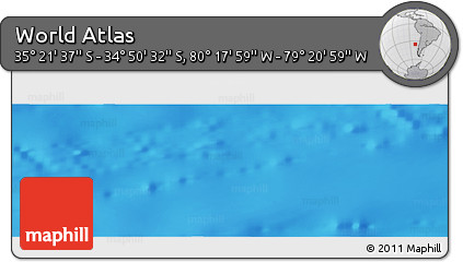 Physical Panoramic Map of the Area around 35° 6' 5" S, 79° 49' 29" W